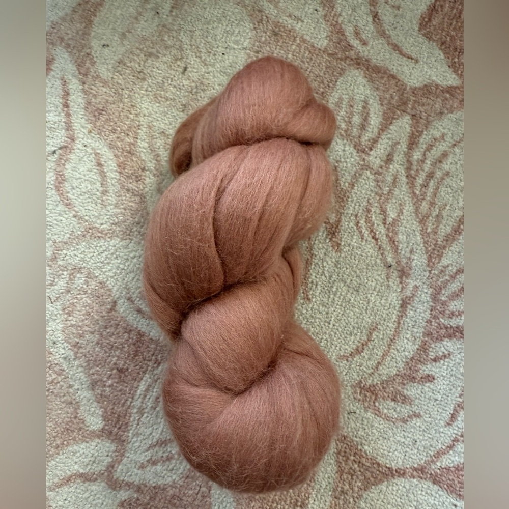 NEW and unused Blush Merino Wool Roving for Fiber Arts